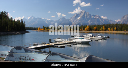 Colter Bay Marina, il lago Jackson, Grand Teton National Park Foto Stock