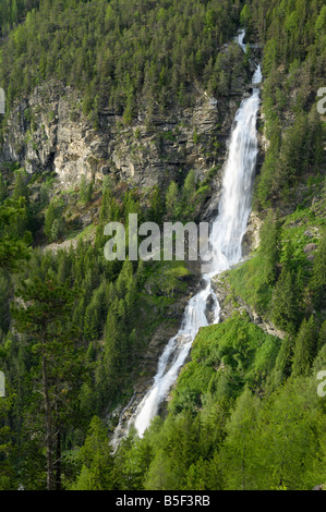 Stuibenfall, Tryols cascata più alta, vicino Umhausen, Otztal valley, Tirolo, Austria Foto Stock