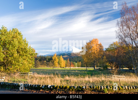 Schiehallion è un prominente montagna che si affaccia su Loch Rannoch in Perth and Kinross, Regno Unito Scozia SCO 1117 Foto Stock