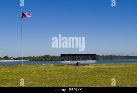 Il conto alla rovescia è utilizzato per il lancio della navetta spaziale dal Kennedy Space Center in Florida, Stati Uniti d'America Foto Stock