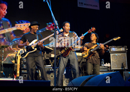 Clarke, Miller, Wooten su Bratislava Jazz days show 2008 Foto Stock