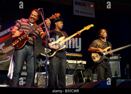 Clarke, Miller, Wooten su Bratislava Jazz Days 2008 Foto Stock