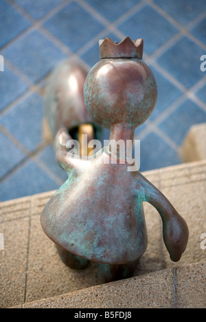 Un Tom Otterness scultura, Scheveningen, Olanda Foto Stock
