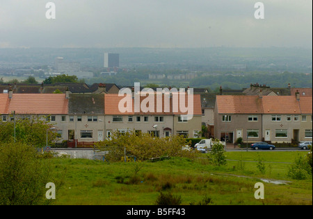 Vista generale del comune di Bellshill in South Lanarkshire Scozia residenziali in città Foto Stock