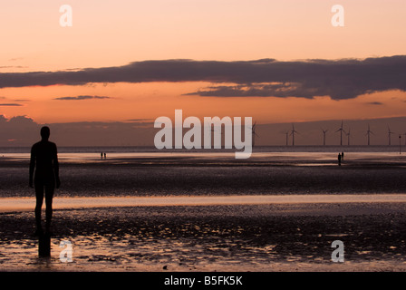 Antony Gormley Crosby Beach Lancs Inghilterra Foto Stock