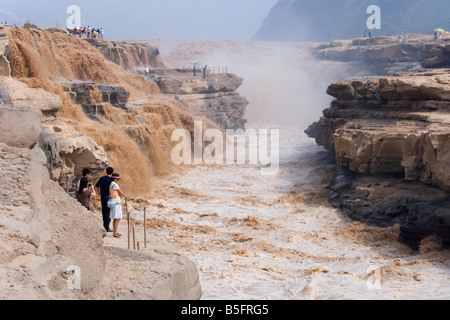 Paesaggio di Hukou bollitore beccuccio cascata sul fiume giallo nella provincia di Shanxi Cina Foto Stock