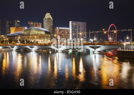 Vista di Marina Promenade Singapore Foto Stock