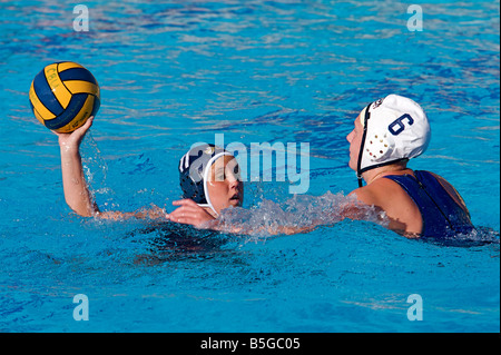 RIVERSIDE CA Aprile 2008 California Baptist University womens pallanuoto match Foto Stock