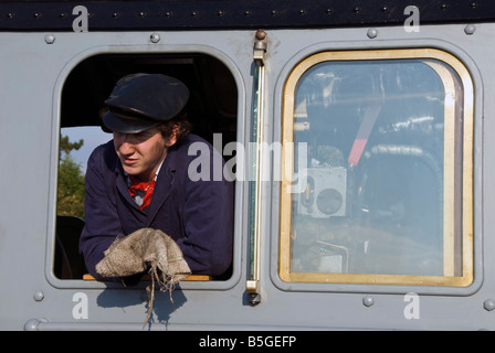 Locomotiva vigile del fuoco a bordo della nuova A1 Pacific 'Tornado'. Foto Stock