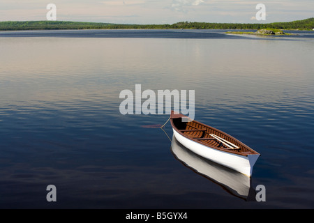 Gander canoa sul fiume Gander Bay Terranova e Labrador Canada Foto Stock