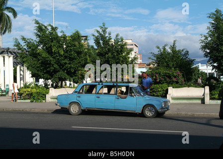 Taxi cubano, Santiago de Cuba, Cuba Foto Stock