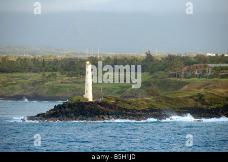 Ninini Point Lighthouse a Nawiliwili Bay in Kauai Hawaii Foto Stock