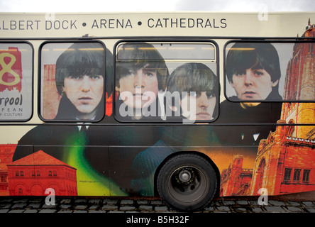 Beatles Bus, Liverpool, in Inghilterra, Regno Unito Foto Stock