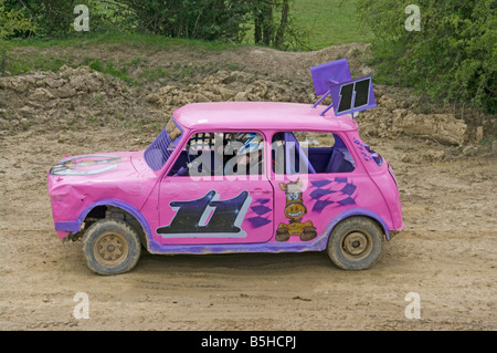 Racing Mini Banger magazzino bordo auto vettura numero 11 undici Foto Stock