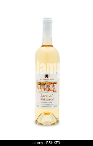 Lovico chardonnay vino bianco secco bulgaria regione suhindol limone gusto agrumi suggerimento erbe frutta elegante golden Foto Stock