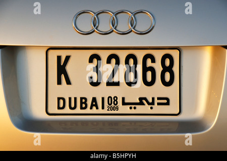 Una targa Audi TT, Khatt UAE Foto Stock