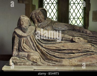 William e Mariana Warren tomba in Santa Maria Vergine Chiesa San Briavels, Gloucestershire, England, Regno Unito Foto Stock