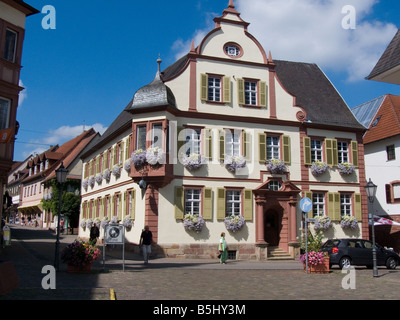 Una scena di strada a Bad Bergzabern, Renania Palatinato, Germania Foto Stock