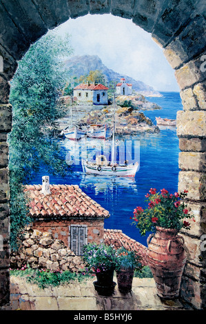 La Plaka quartiere dello shopping galleria arte pittura artista Foto Stock