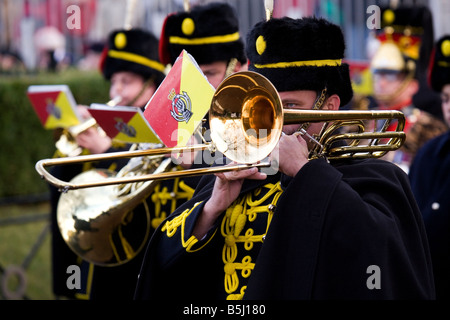 Una banda militare gioca al 2008 Cerimonia di commemorazione a Sunderland. Foto Stock