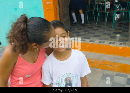 Scuola nicaraguense boy Christian Calero Gutierrez Foto Stock