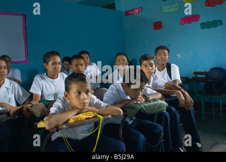 Scuola nicaraguense boy Christian Calero Gutierrez Foto Stock