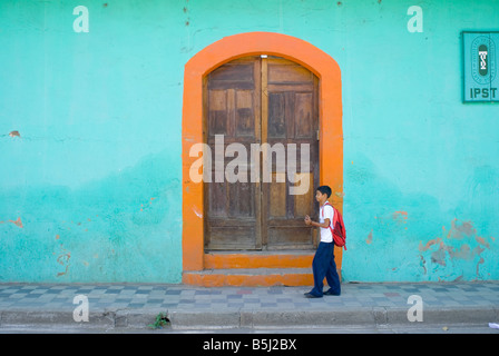 Scuola nicaraguense boy Christian Calero Gutierrez Foto Stock