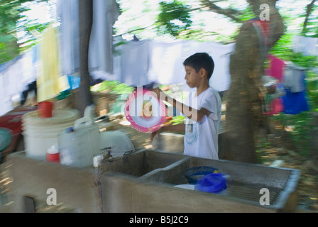 Scuola nicaraguense boy Christian Calero Gutierrez Foto Stock