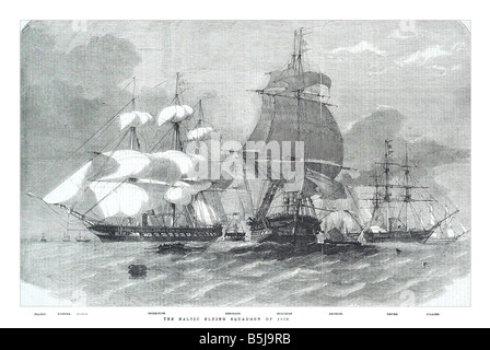 Il mar Baltico squadriglia di 1856 Falcon harrier Sansone imperieuse arrogante euryalus amphion pylades driver 8 marzo 1856 al livello di integrità Foto Stock