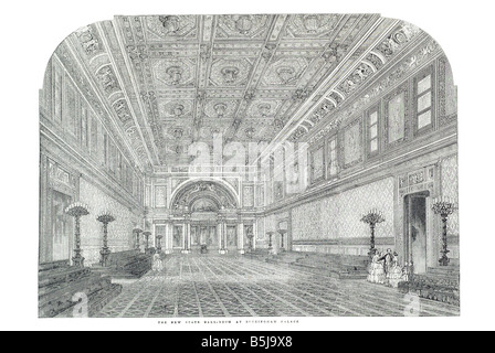 Il nuovo stato sala da ballo a Buckingham palace il 21 giugno 1856 Il Illustrated London News pagina 684 Foto Stock