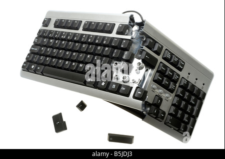 Rotto la tastiera del computer Foto Stock