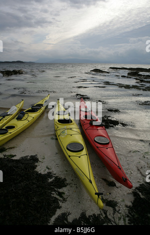 Kayak di mare imbarcazioni di Applecross Wester Ross Scozia foto da Ashley Coombes/Epicscotland Foto Stock