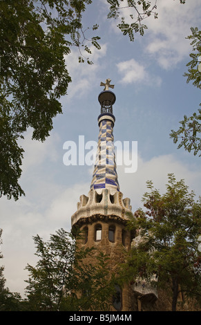 Casa di Gaudi presso il Parco Guell Barcellona Foto Stock