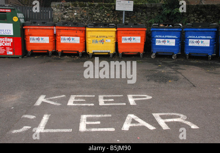 Un centro di riciclaggio in Fife. Foto Stock