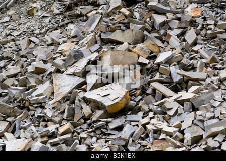 Ardesia Rock a basso angolo di visione della frastagliata parete di roccia Foto Stock