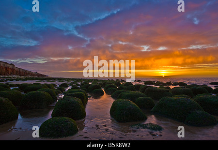 Hunstanton spiaggia al tramonto Foto Stock