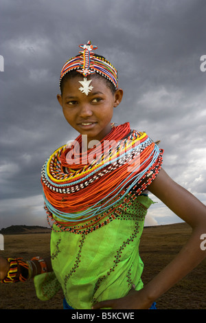 Samburu girl, Samburu Nationl Park, Kenya Foto Stock