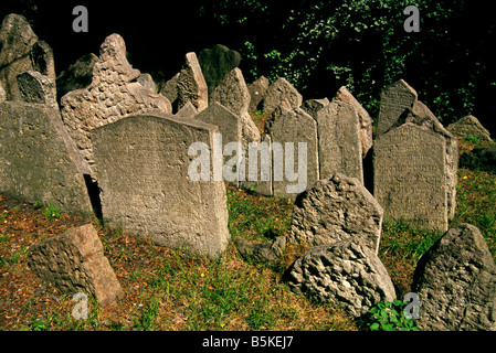 Praga - Josefov - Quartiere ebraico - Vecchio Cimitero Ebraico Foto Stock