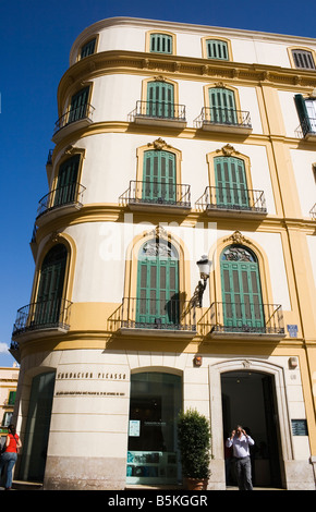 Casa dove Pablo Ruiz Picasso nasce Plaza de la Merced Malaga Costa del Sol Spagna Foto Stock