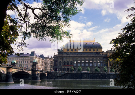 Praga - Nove Mesto - Città Nuova trimestre - Narodni Divadlo, Teatro Nazionale Foto Stock