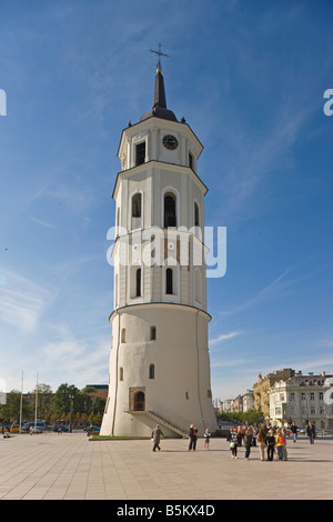 Stati baltici Lituania Vilnius cattedrale di Vilnius e 57m di altezza Torre Belfry Foto Stock