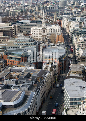 Fleet Street, Londra da St Pauls Cathedral Foto Stock