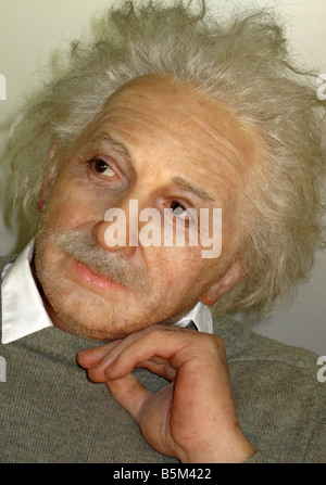 Realistico modello sintetico di un attenta ricerca Albert Einstein Nobel American-German vincente fisico/scienziato Foto Stock