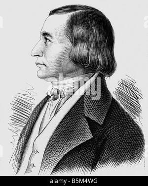 Eckermann, Johann Peter 21.9.1792 - 3.12.1854, autore/scrittore tedesco, poeta, incisione in legno, dopo un disegno di suo figlio Karl, solo ritratto autentico, vista laterale, , Foto Stock