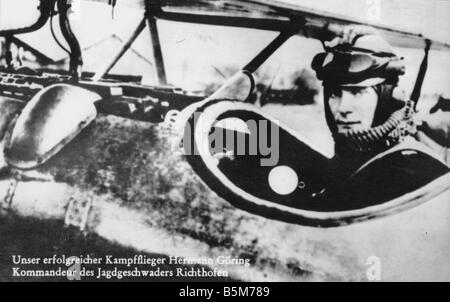1 G465 F1918 Goering come pilota di WWI 1910 Cartolina Hermann Goering 12 1 1893 Rosenheim 15 10 1946 suicidio in Norimberga candidato N Foto Stock