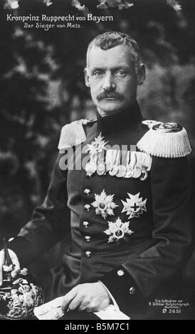 1 R68 B1914 Principe Ereditario Rupprecht foto c 1914 Rupprecht Principe della Corona di Baviera figlio di King Ludwigs III e Maria Theresia di Foto Stock