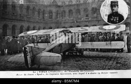 1FK 3215 F1918 e George Guynemer s da combattimento aereo 1917 8 Guynemer Georges francese pilota da caccia WW1 Paris 24 12 1894 uccise su P Foto Stock