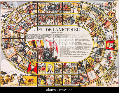 2 G55 P1 1914 62 francese gioco di dadi I Guerra Mondiale La Storia La Prima Guerra Mondiale la propaganda Jeu de la Victoire gioco di vict ory francese gam di dadi Foto Stock