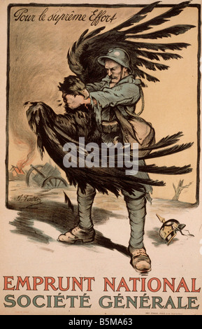 2 G55 P1 1918 16 1 WW I Prestito Nazionale Fr Poster 1918 Storia La Prima Guerra Mondiale la propaganda pour le sforzo supremo Emprunt na zionali Soc Foto Stock
