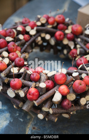 decorazioni natalizie wreaths Foto Stock
